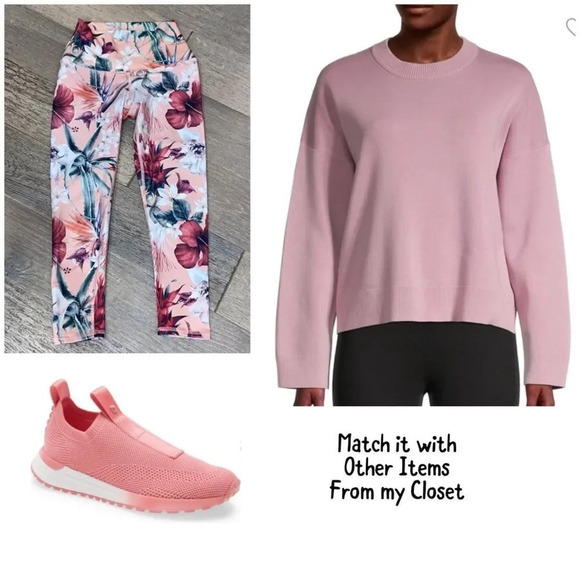 Ankle length high waist floral print leggings - Picture 3 of 5